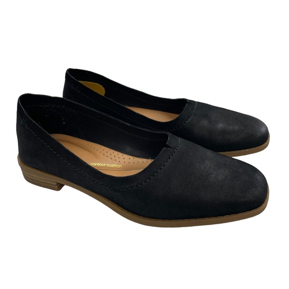 Clarks Comfort Loafer Flat Black Suede Women's 7 - Picture 1 of 6